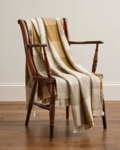 BLOCK PLAID ORGANIC COTTON FRINGED THROW