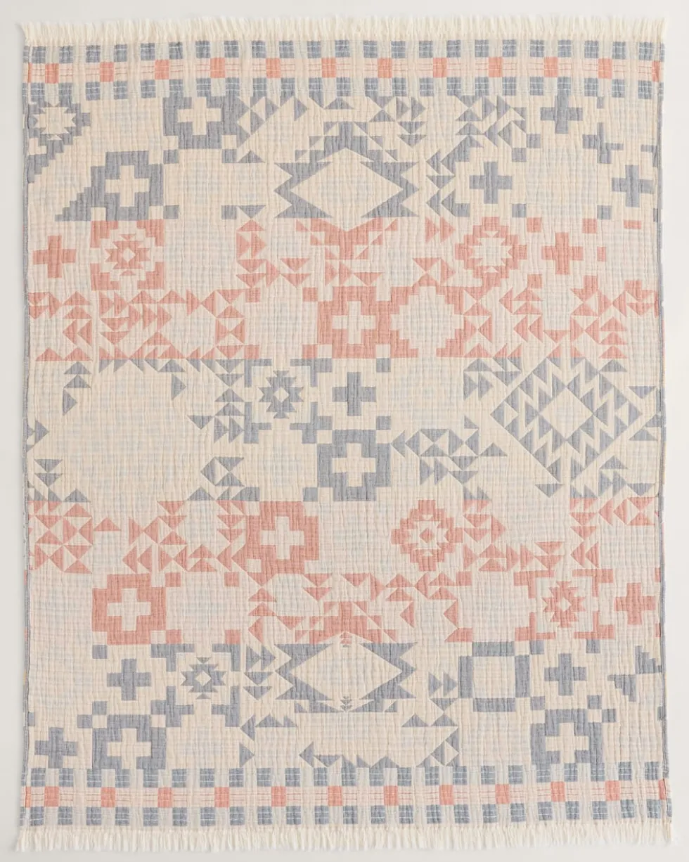 BLUE RIDGE ORGANIC COTTON FRINGED THROW