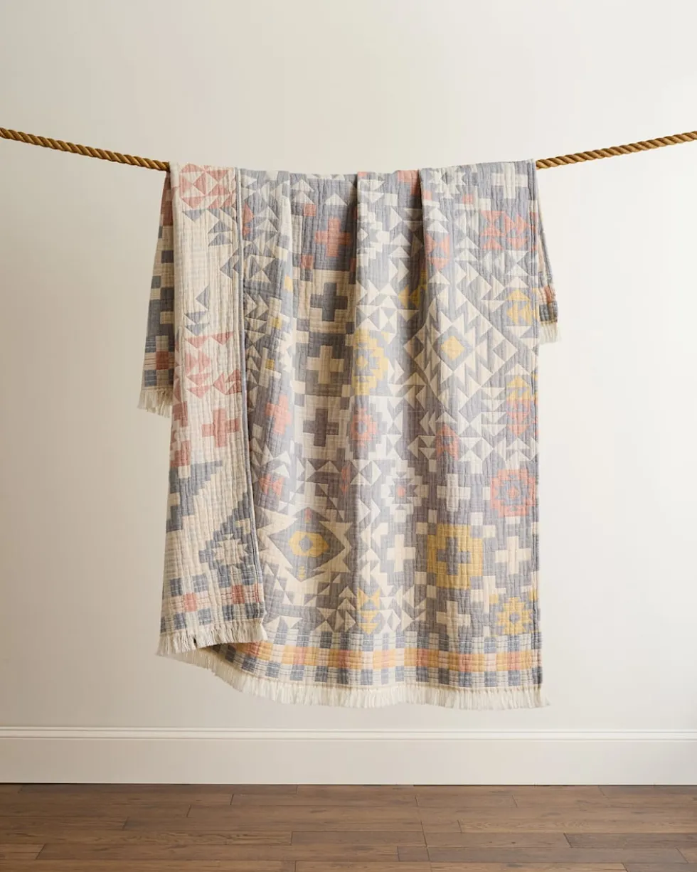 BLUE RIDGE ORGANIC COTTON FRINGED THROW