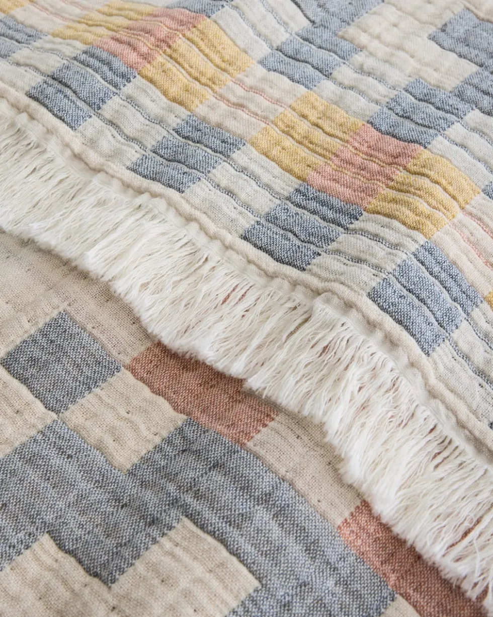 BLUE RIDGE ORGANIC COTTON FRINGED THROW