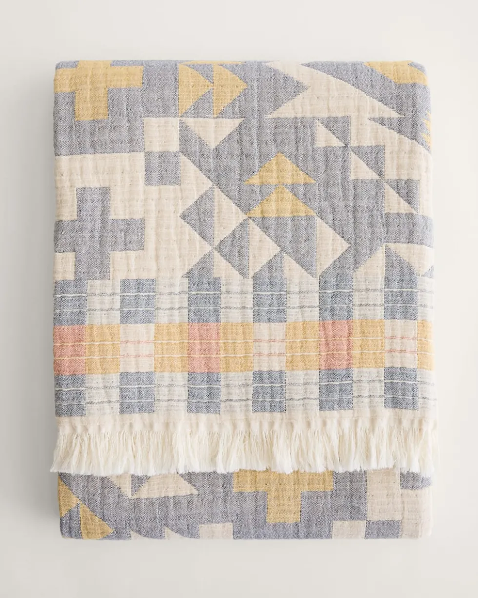 BLUE RIDGE ORGANIC COTTON FRINGED THROW