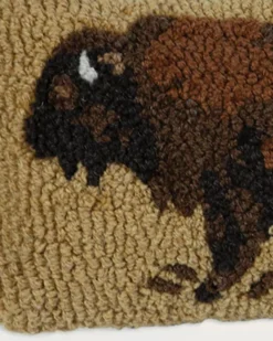 BUFFALO HOOKED SMALL LUMBAR PILLOW