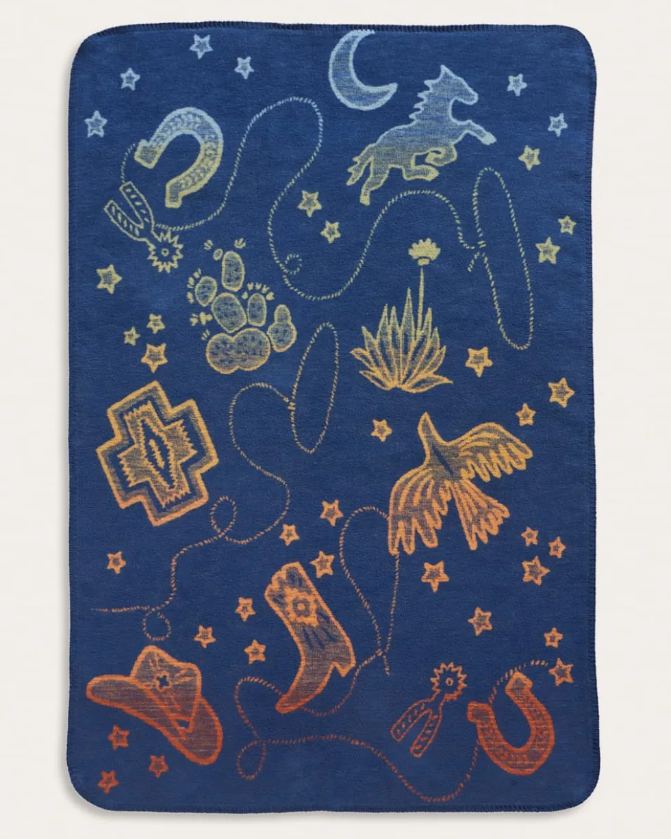 COSMIC RODEO ORGANIC COTTON BABY BLANKET
