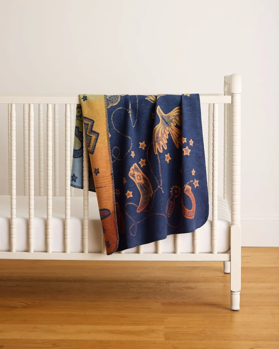 COSMIC RODEO ORGANIC COTTON BABY BLANKET