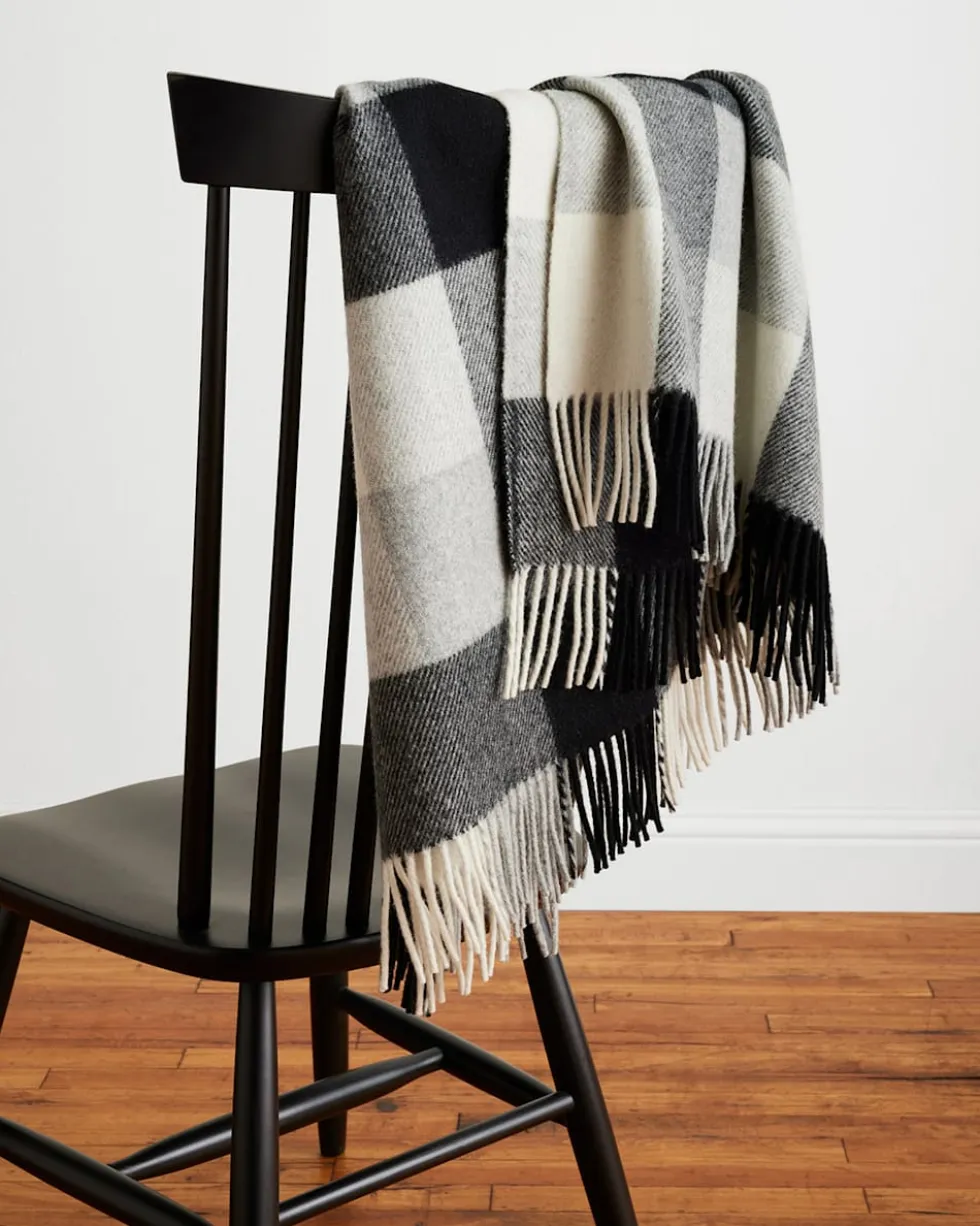 ECO-WISE WOOL FRINGED THROW