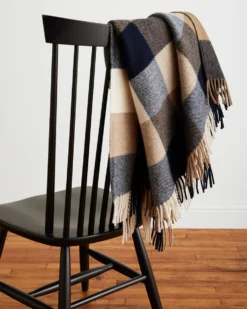 ECO-WISE WOOL FRINGED THROW