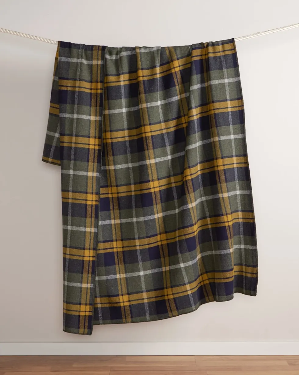 ECO-WISE WOOL PLAID/STRIPE BLANKET