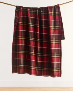 ECO-WISE WOOL PLAID/STRIPE BLANKET