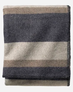 ECO-WISE WOOL PLAID/STRIPE BLANKET