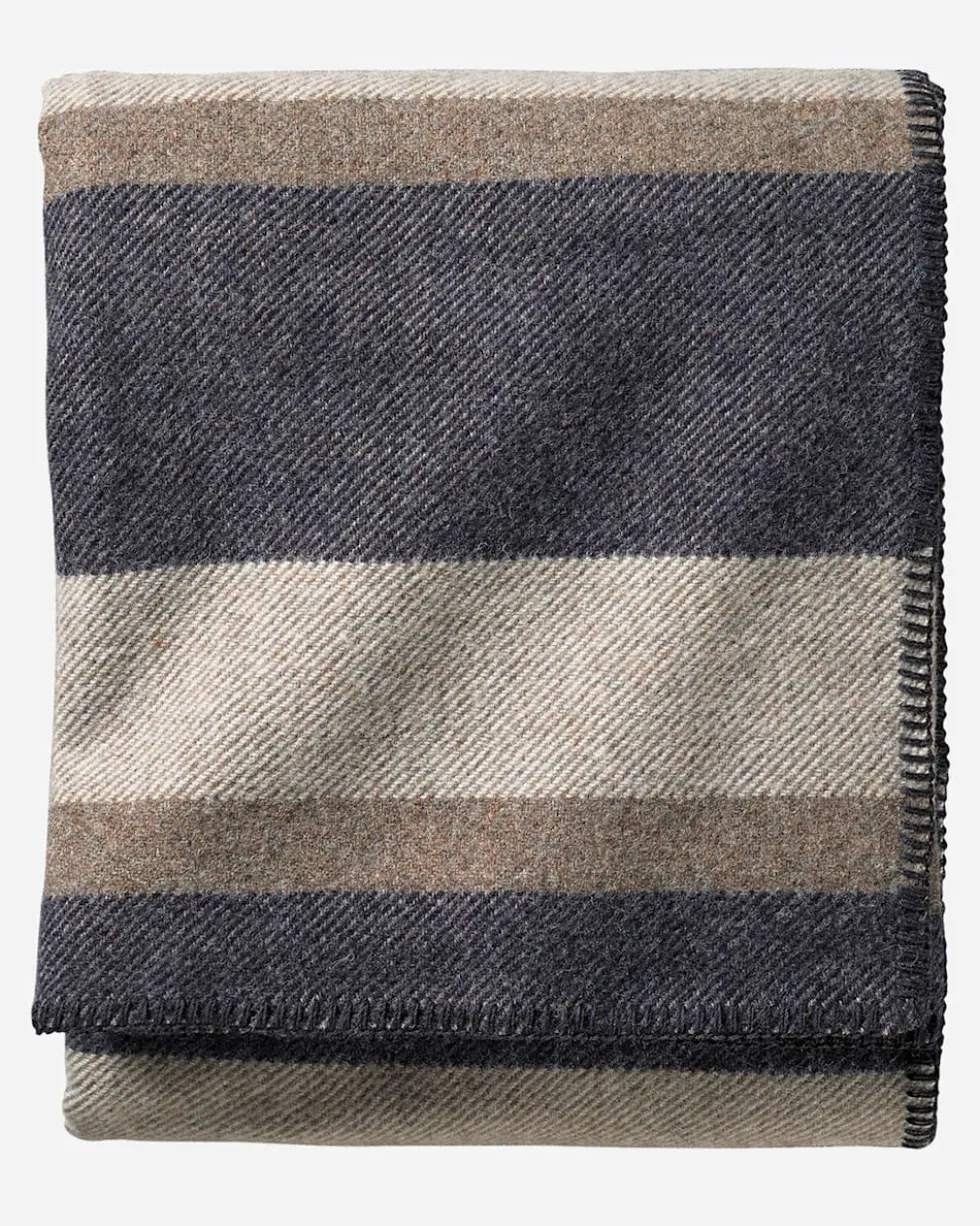 ECO-WISE WOOL PLAID/STRIPE BLANKET