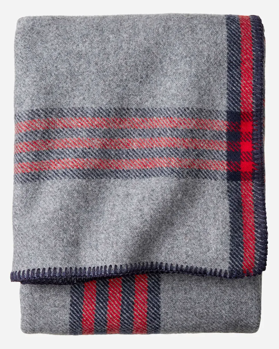 ECO-WISE WOOL PLAID/STRIPE BLANKET