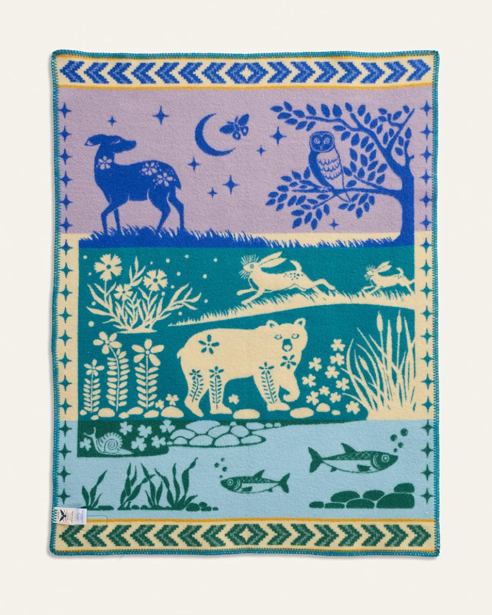 FOLK FOREST CRIB BLANKET