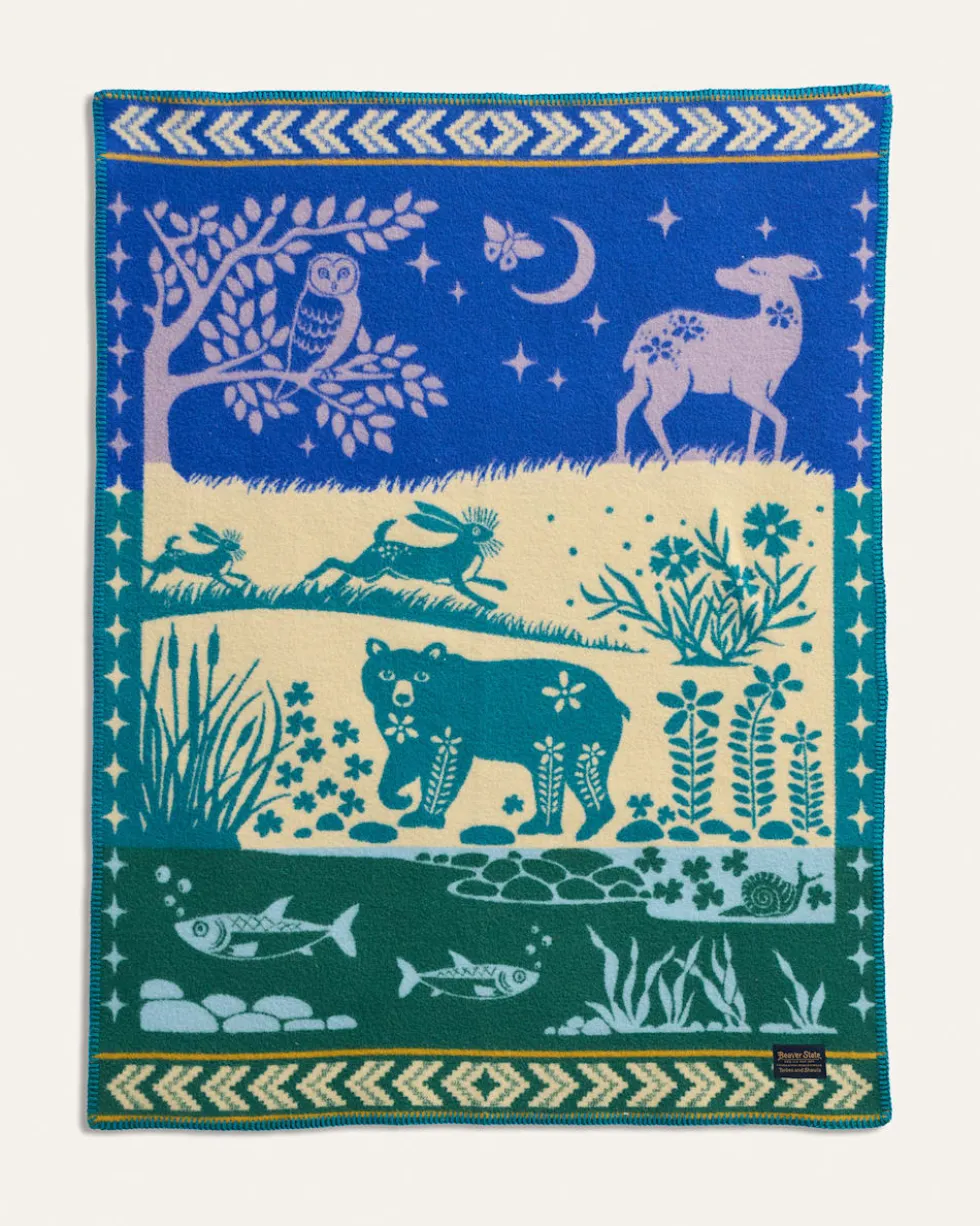 FOLK FOREST CRIB BLANKET