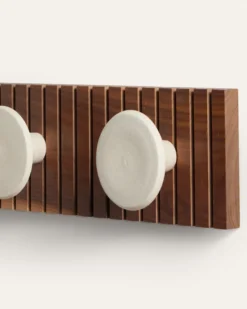 HANDMADE STONEWARE & WOOD COAT HANGER