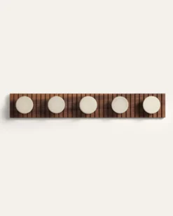 HANDMADE STONEWARE & WOOD COAT HANGER
