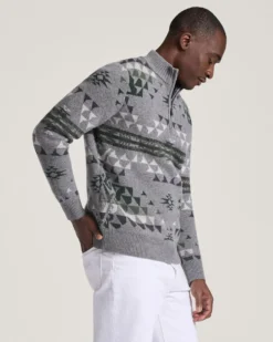 MEN'S AUTUMN BIRCH LAMBSWOOL QUARTER-ZIP SWEATER