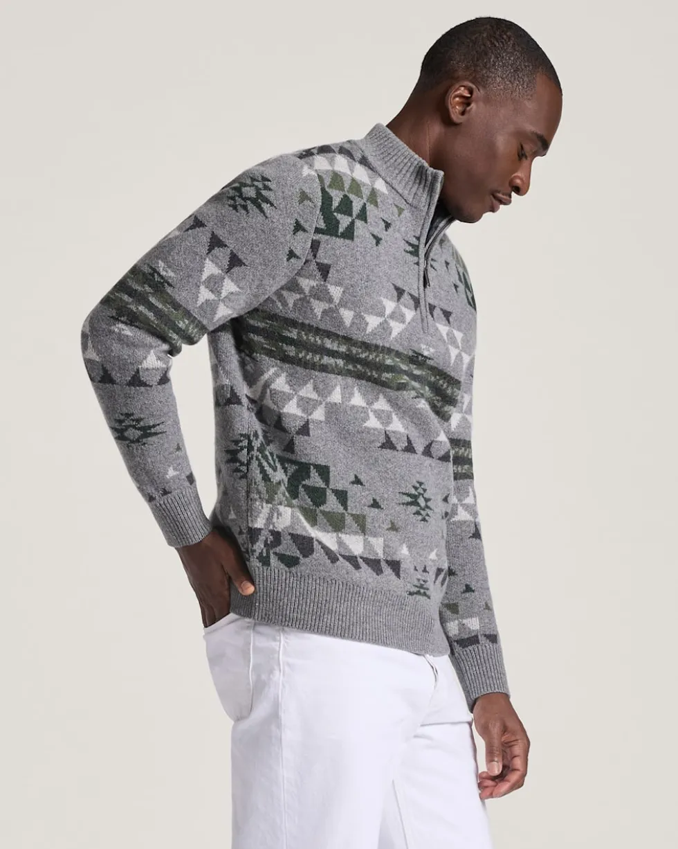 MEN'S AUTUMN BIRCH LAMBSWOOL QUARTER-ZIP SWEATER