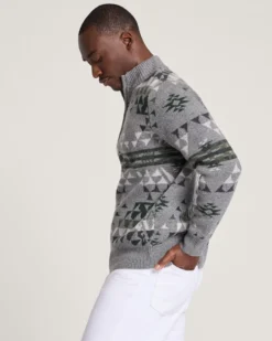 MEN'S AUTUMN BIRCH LAMBSWOOL QUARTER-ZIP SWEATER