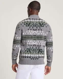 MEN'S AUTUMN BIRCH LAMBSWOOL QUARTER-ZIP SWEATER