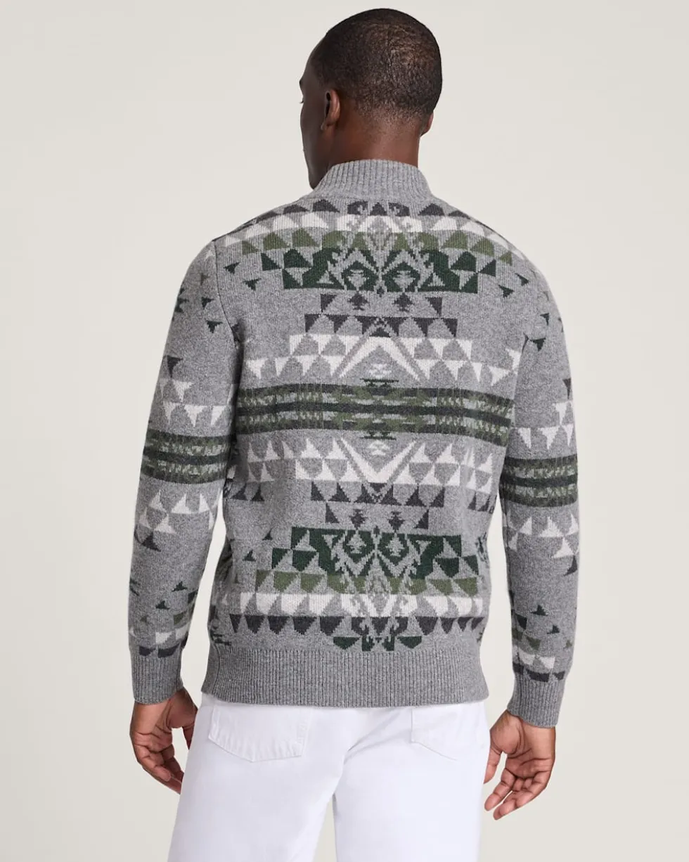 MEN'S AUTUMN BIRCH LAMBSWOOL QUARTER-ZIP SWEATER