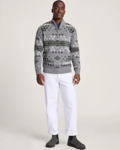 MEN'S AUTUMN BIRCH LAMBSWOOL QUARTER-ZIP SWEATER