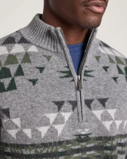 MEN'S AUTUMN BIRCH LAMBSWOOL QUARTER-ZIP SWEATER
