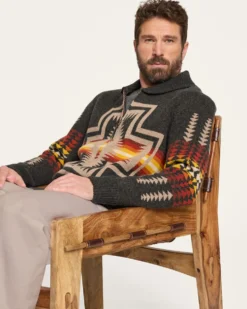 MEN'S HARDING ZIP LAMBSWOOL CARDIGAN