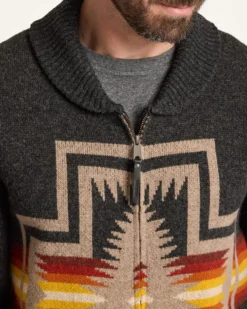 MEN'S HARDING ZIP LAMBSWOOL CARDIGAN