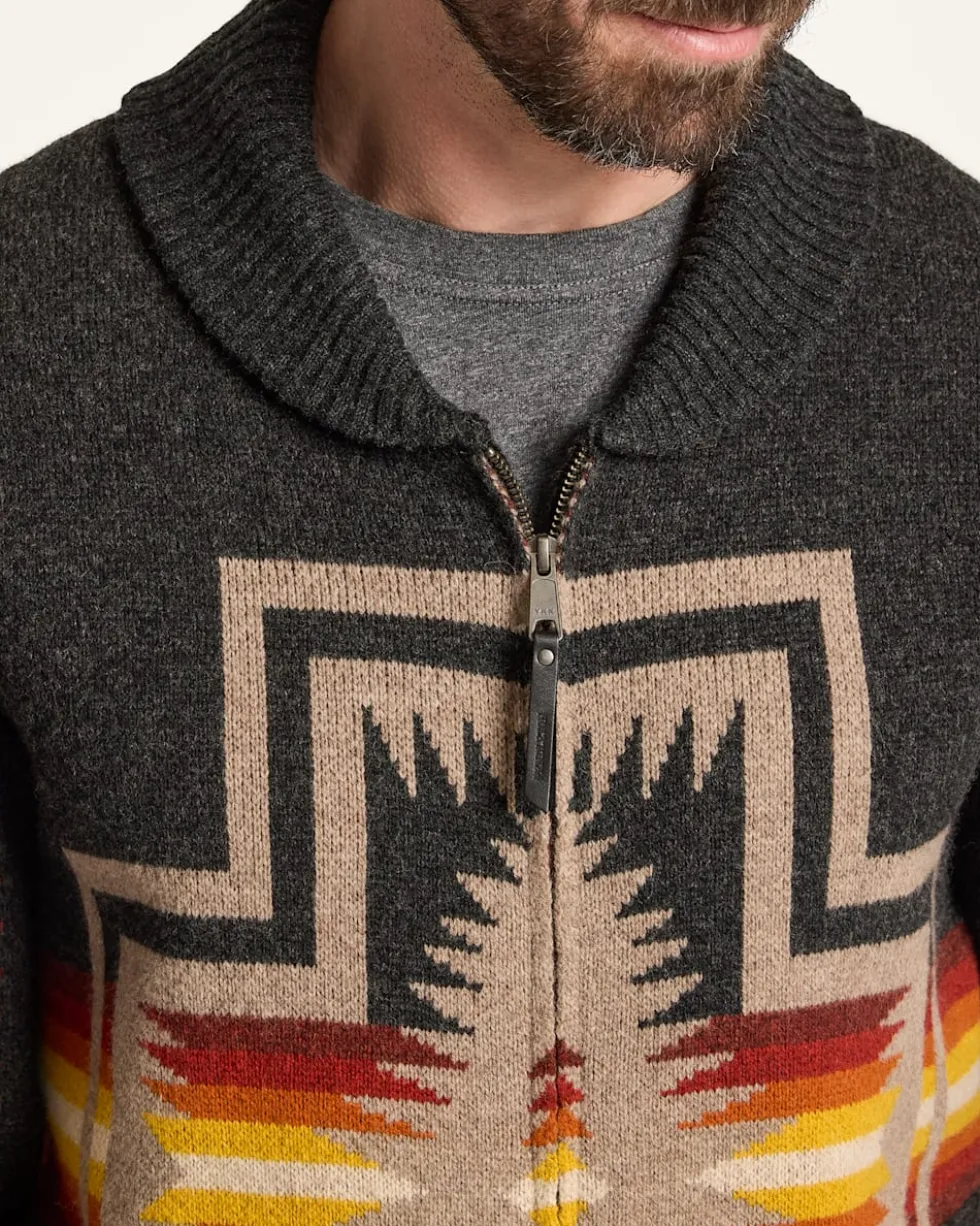 MEN'S HARDING ZIP LAMBSWOOL CARDIGAN