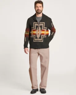 MEN'S HARDING ZIP LAMBSWOOL CARDIGAN