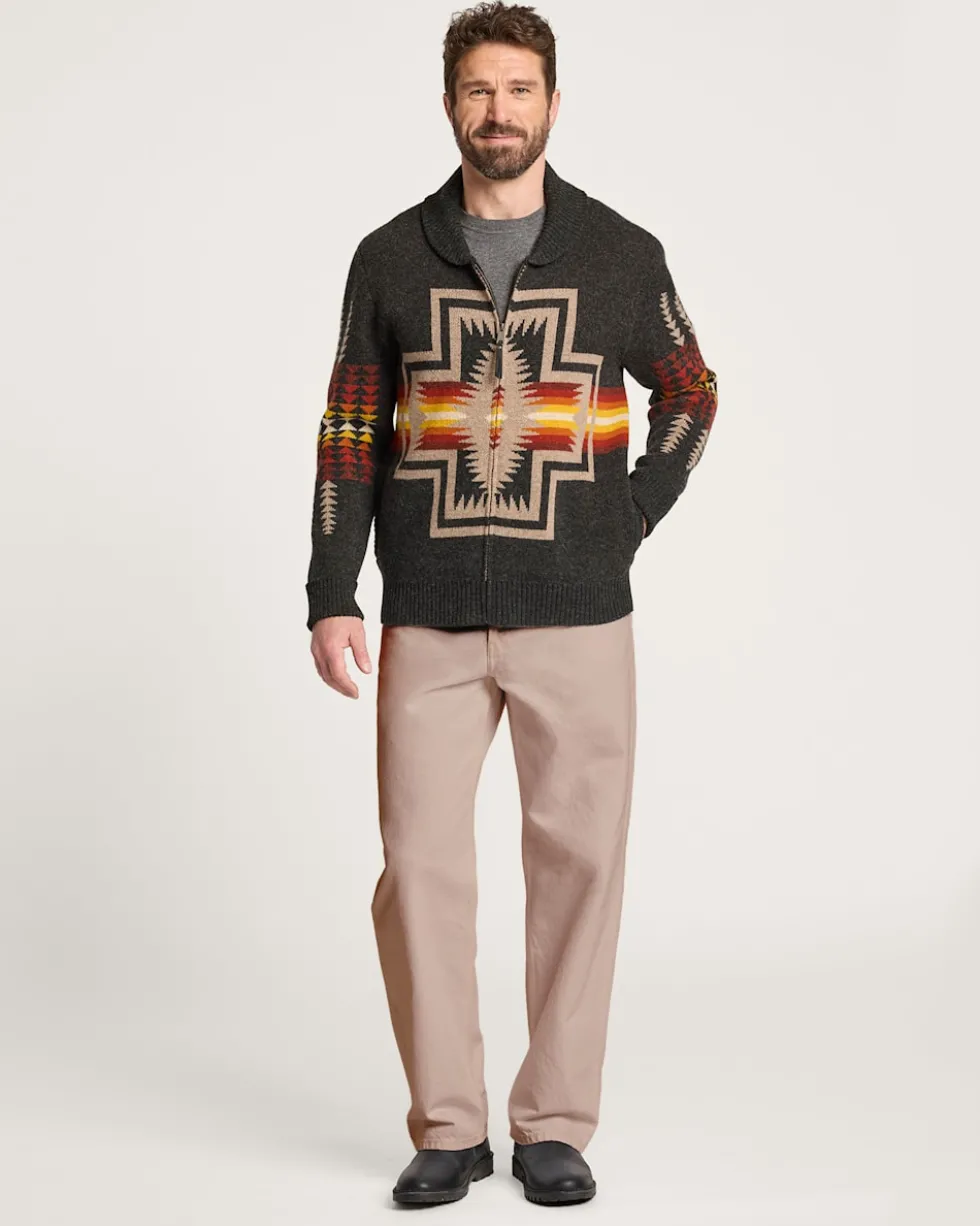MEN'S HARDING ZIP LAMBSWOOL CARDIGAN