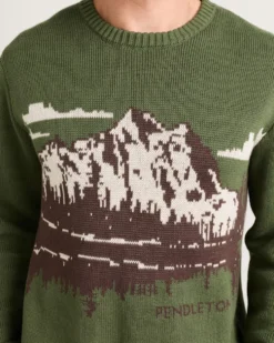 MEN'S LAKE SCENE COTTON SWEATER