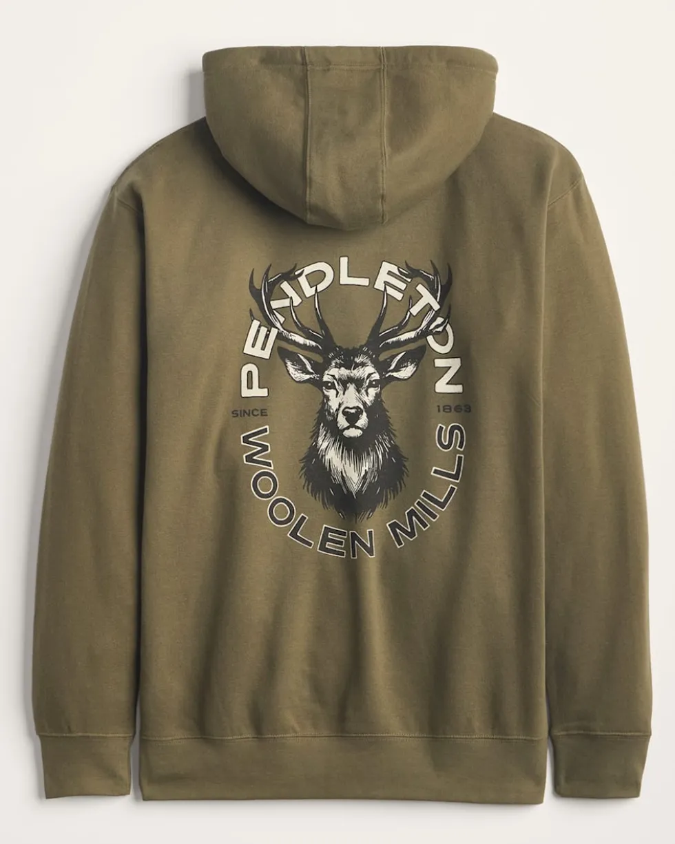 MEN'S LONG-SLEEVE STAG GRAPHIC HOODIE
