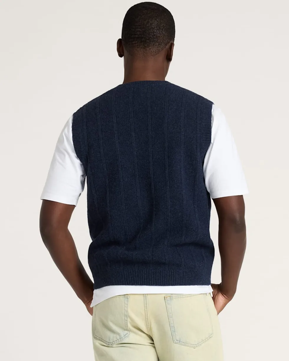 MEN'S MIXED STITCH MERINO SWEATER VEST