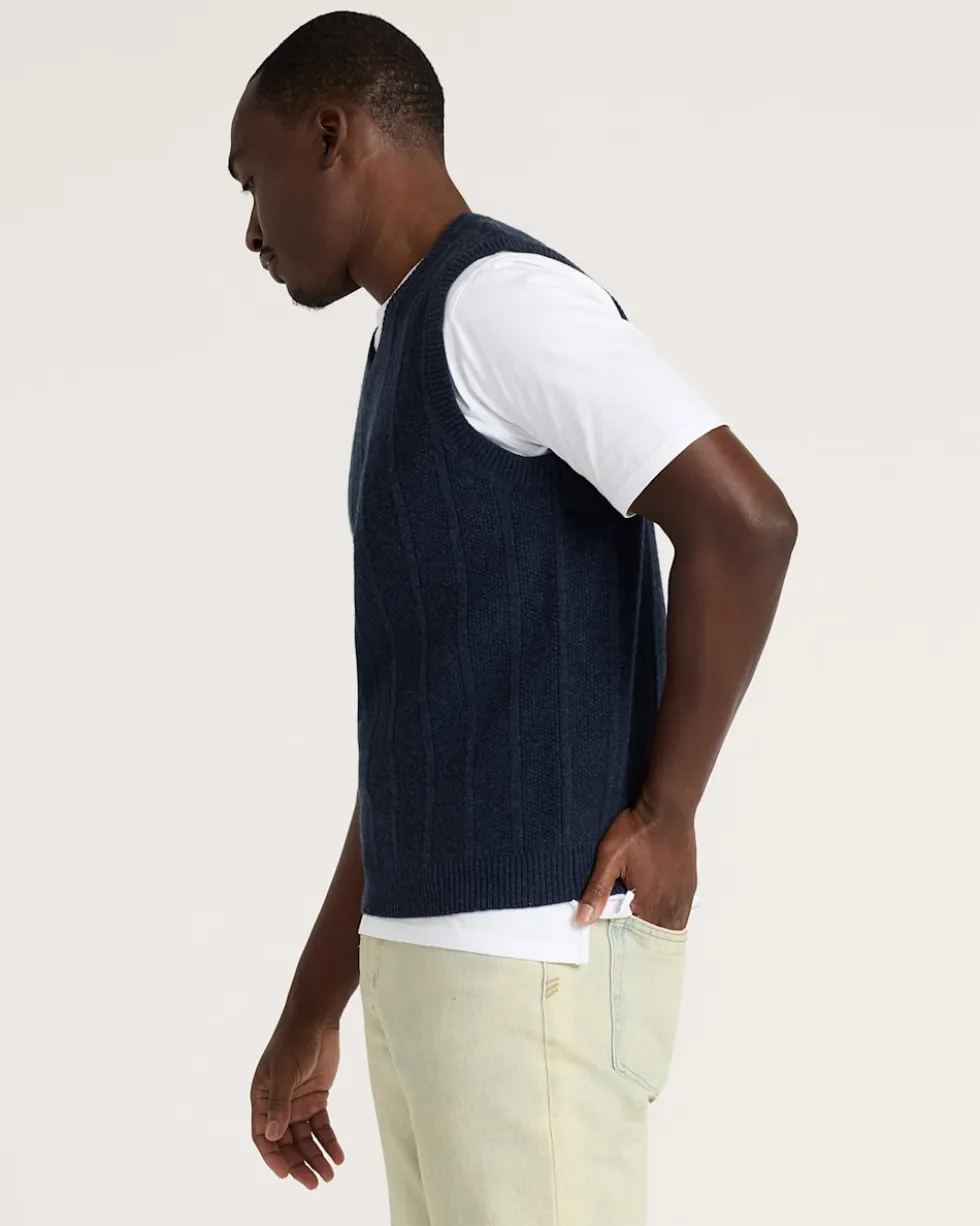MEN'S MIXED STITCH MERINO SWEATER VEST