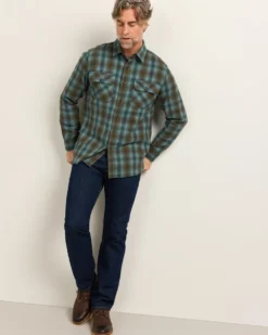 MEN'S PLAID BURNSIDE COTTON FLANNEL SHIRT