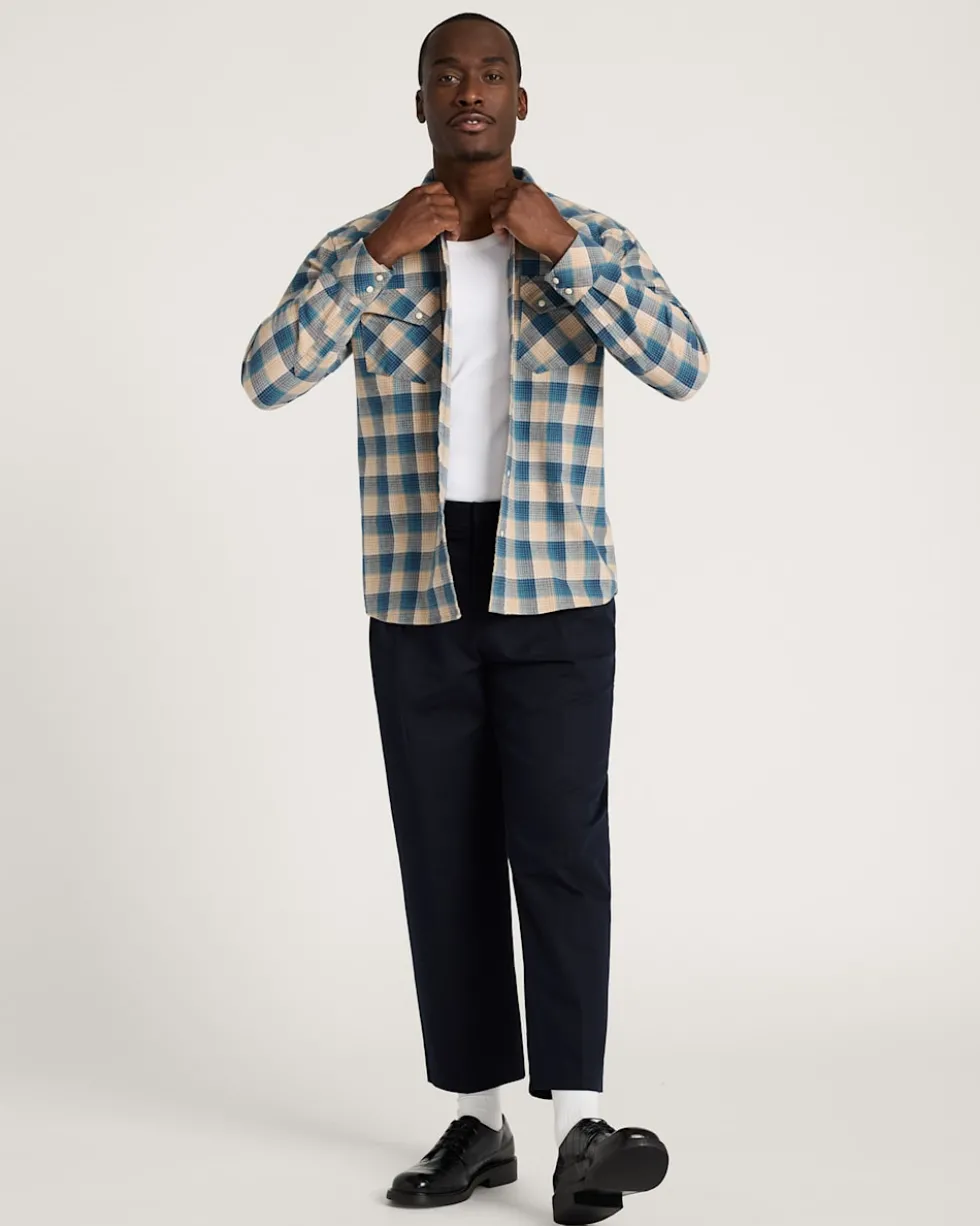 MEN'S PLAID SNAP-FRONT WYATT COTTON SHIRT