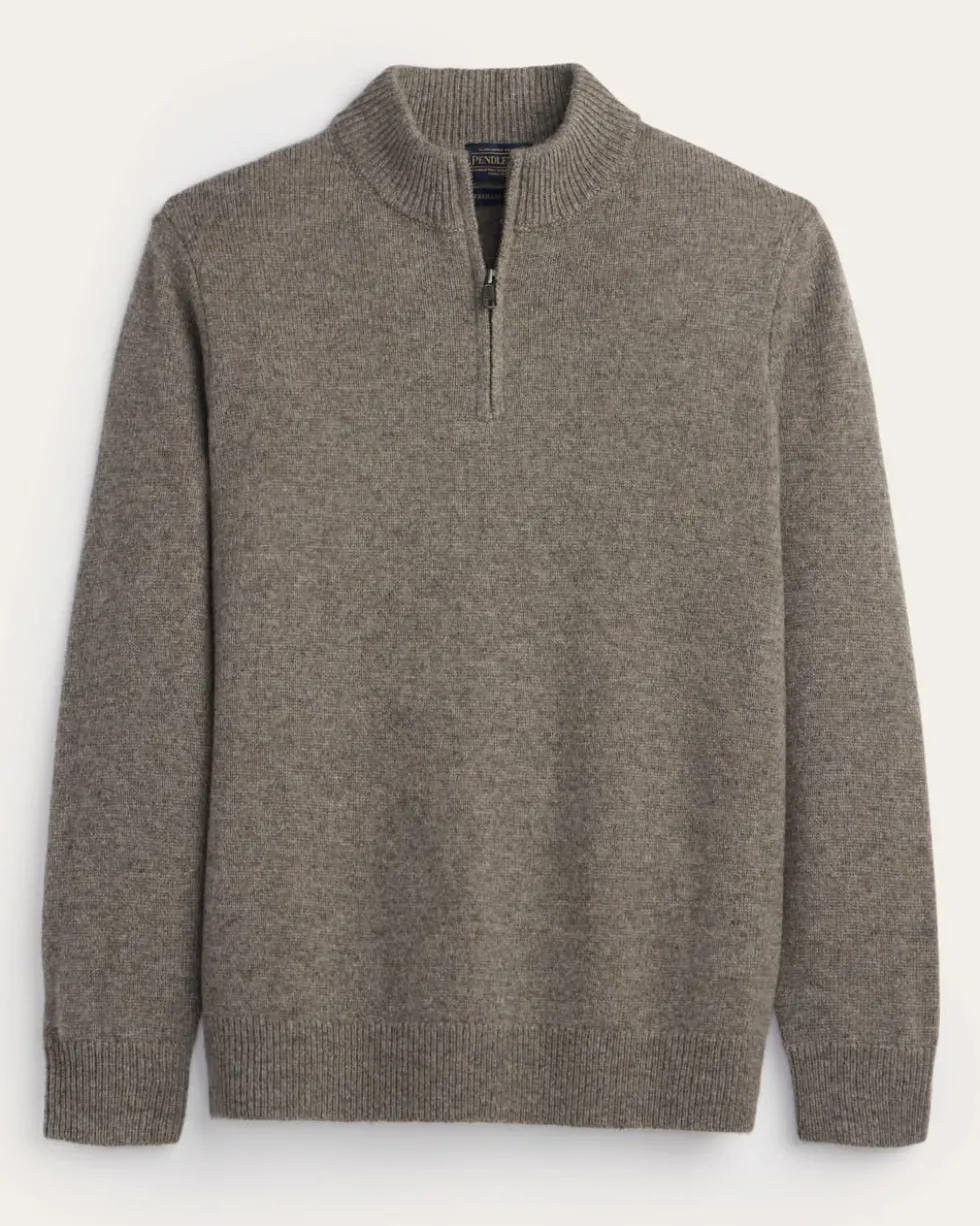 MEN'S SHETLAND COLLECTION QUARTER-ZIP SWEATER