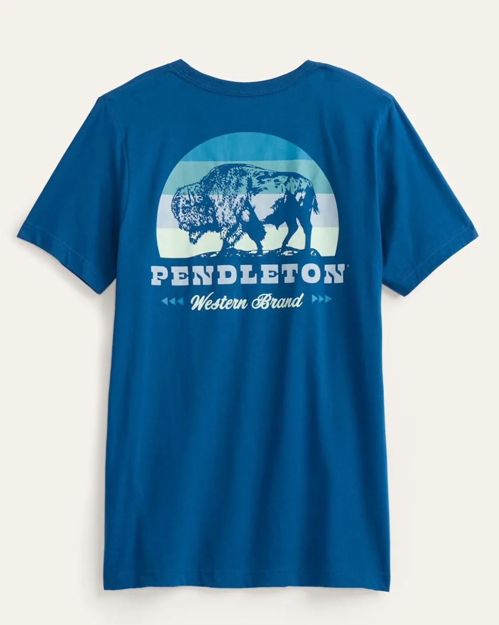 MEN'S SHORT-SLEEVE BISON SUNSET GRAPHIC TEE