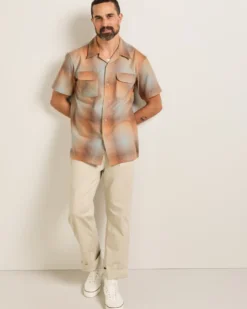 MEN'S SHORT-SLEEVE PLAID BOARD SHIRT