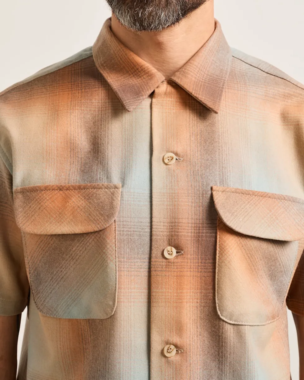 MEN'S SHORT-SLEEVE PLAID BOARD SHIRT
