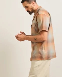 MEN'S SHORT-SLEEVE PLAID BOARD SHIRT