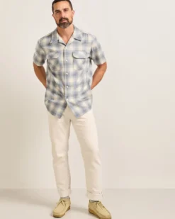 MEN'S SHORT-SLEEVE PLAID BOARD SHIRT