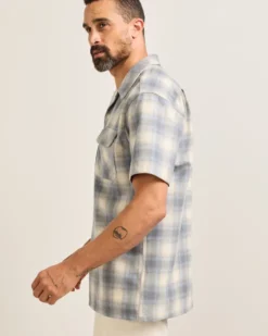 MEN'S SHORT-SLEEVE PLAID BOARD SHIRT