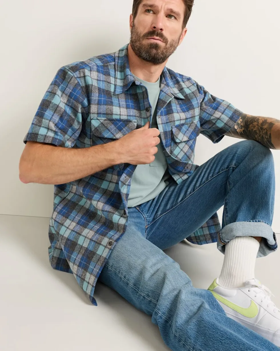 MEN'S SHORT-SLEEVE PLAID BOARD SHIRT