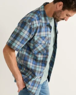MEN'S SHORT-SLEEVE PLAID BOARD SHIRT