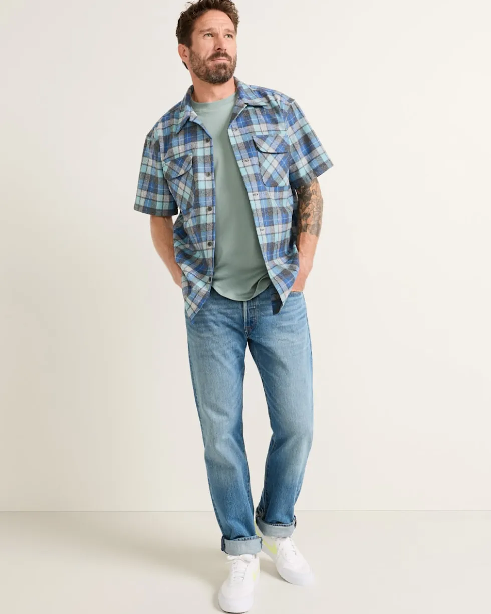 MEN'S SHORT-SLEEVE PLAID BOARD SHIRT