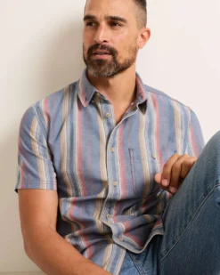 MEN'S SHORT-SLEEVE STRIPE BAYSIDE SHIRT