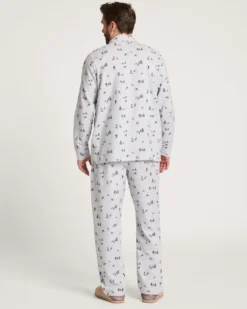MEN'S SKI PRINT FLANNEL PAJAMA SET