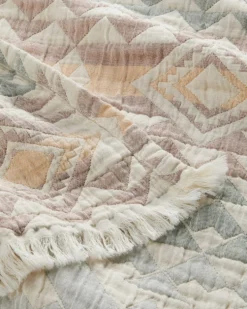 ORGANIC COTTON FRINGED THROW